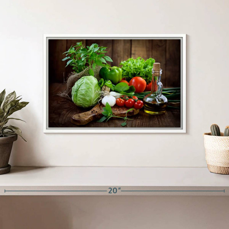 Fruits et légumes biologiques, Cadre flottant blanc, 13 po x 9 po