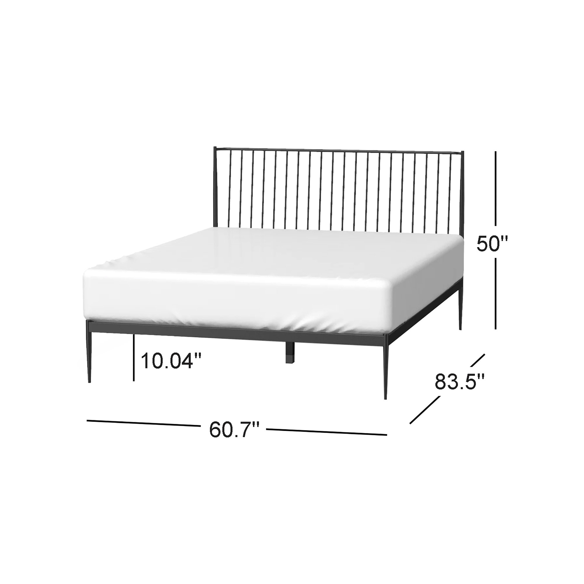Aston Spindle Bed, Black, Queen