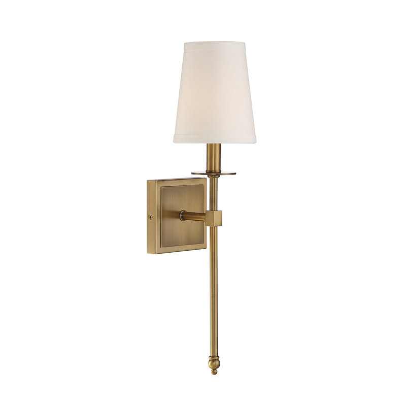 Jillian 1-Light Wallchiere, Warm Brass, 20" H x 5" W x 6'' D