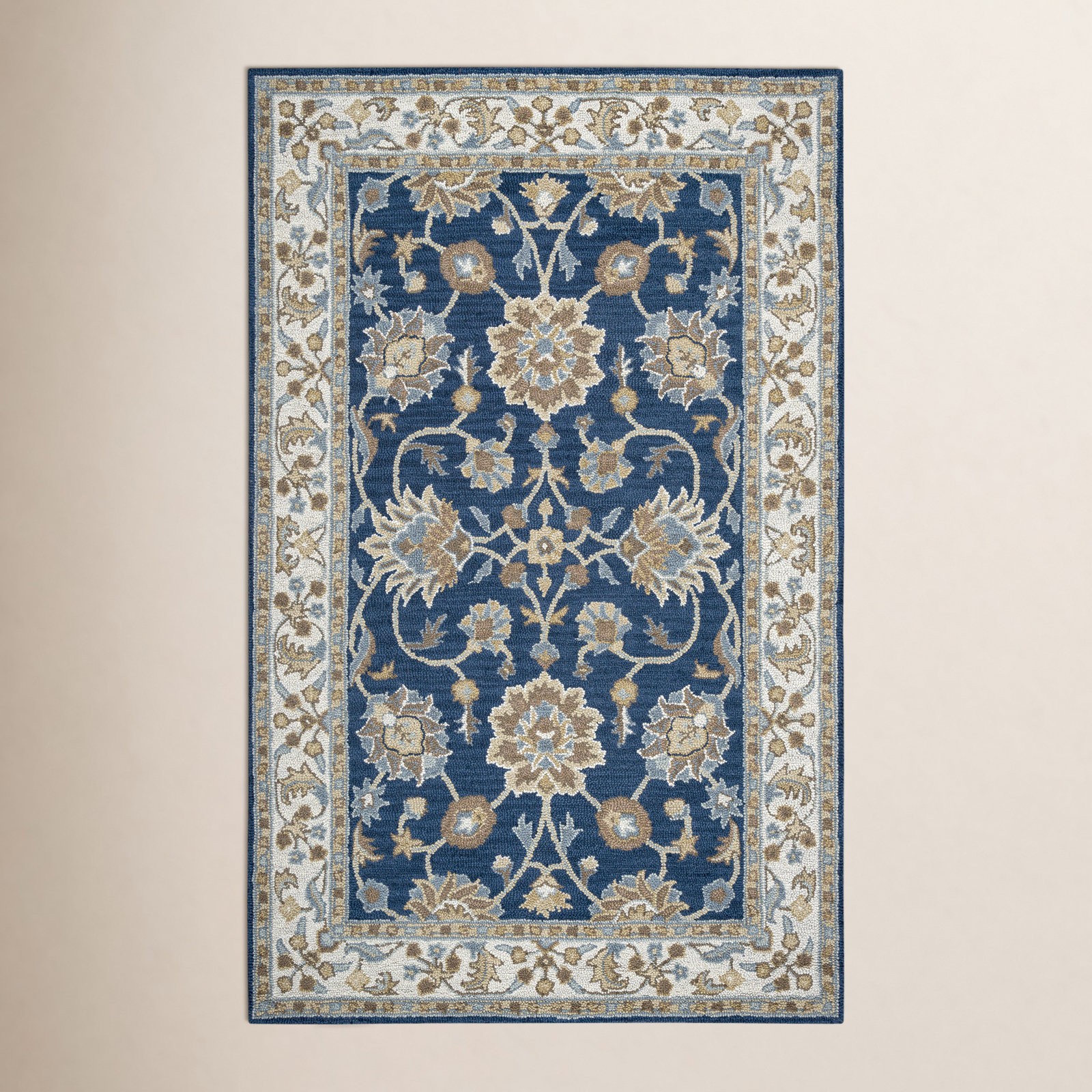Onca Blue Hand-Tufted Wool Oriental Rug, Rectangle 8' x 10'