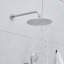 10-Inch Shower System, Slide Bar Shower Faucets Sets Complete Round Shower Heads And 5-Spray Handheld Combo, Wall Mounted Brushed Nickel Shower Faucet