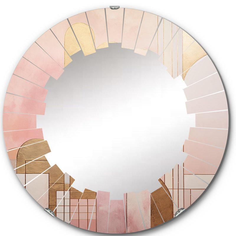 Diascia - Miroir mural moderne rond, 24 po x 24 po