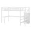 Loft Bed With L-Shaped Desk And USB,Wardrobe Shelf And LED-1800391242