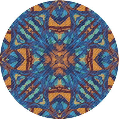 Tapis bleu tissé à la machine