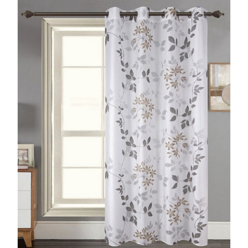 Paire de rideaux transparents avec œillets, 54 po x 84 po, Taupe