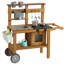 AIYAPLAY Mud Kitchen for Kids Outdoor with Wheels for Toddlers 3-6 Brown