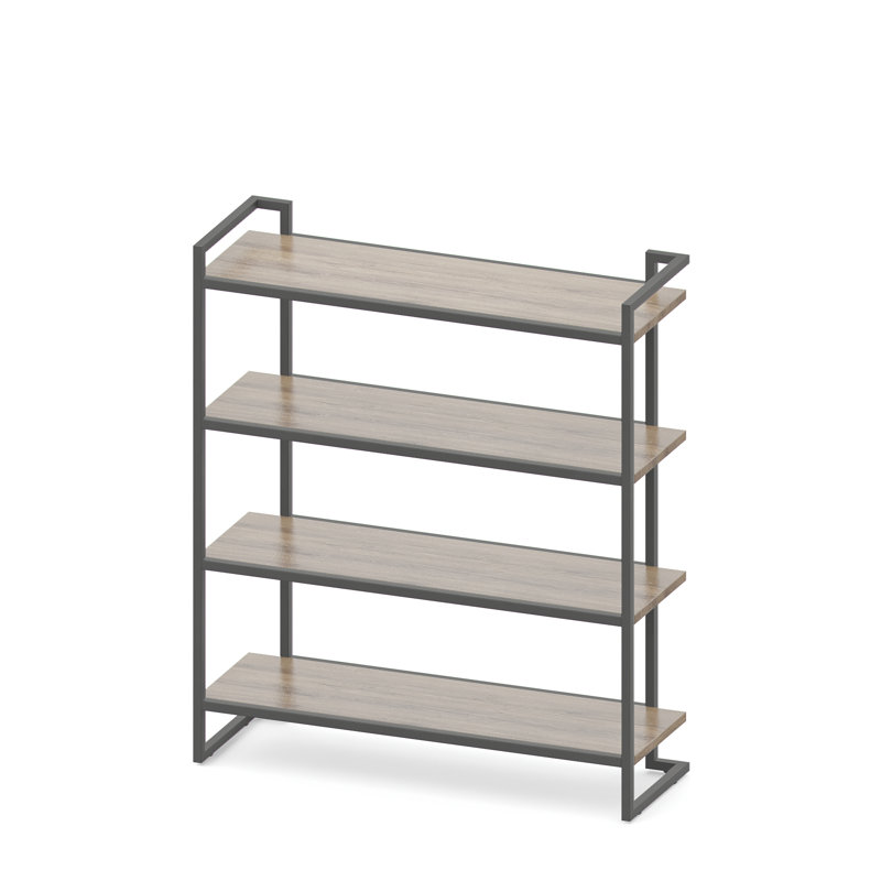 Dedakia 139 cm H Etagere Bookcase, 139cm H x 119cm W x 40cm D, Wild Oak, Anthracite