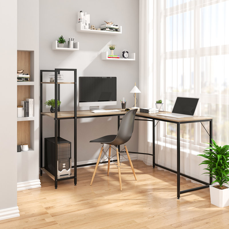 138cm W L-Shaped Writing Desk