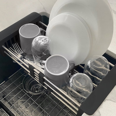 Adjustable Stainless Steel Over The Sink Dish Rack