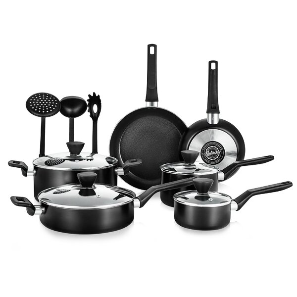 NutriChef 13-Piece Aluminum Cookware Set Non-Stick in Brown - Yahoo Shopping