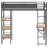 William Matte Black 3-Shelf Twin Loft Bed