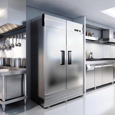 54"W 2 Door Commercial Freezer 49 Cu.Ft Dynamic Cooling Omnismart Temperature Control -10?~10? Self Closing Stainless Steel Reach-In Commercial Freezer Digital Thermostat Led Light 6 Shelves