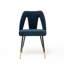 Collection Blue, chaise de salle à manger avec revêtement en velours et garniture cloutée, 2 pièces, têtes de clou en métal noir moderne, 2 pièces