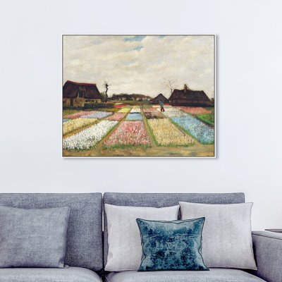 Classique et figuratif par Vincent Van Gogh - parterres de fleurs en hollande impressionnisme par Oliver Gal, art mural