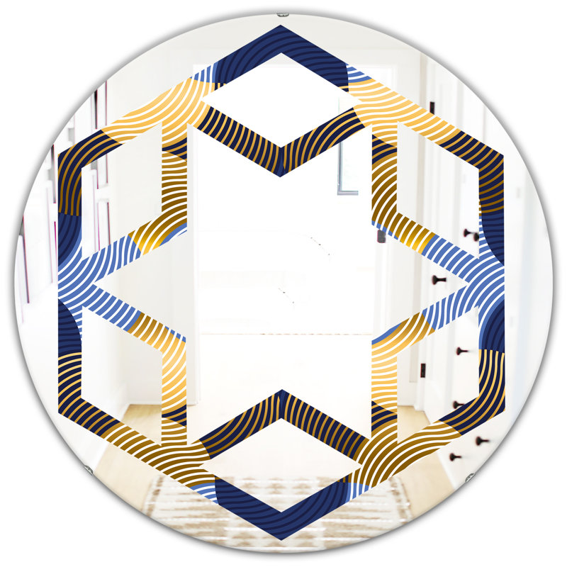 Miroir mural Hexagon Star Luxury Waves, 23,6 po x 23,6 po