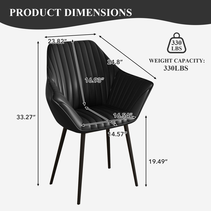 Sanira Upholstered Dining Chairs, Noir, noir, noir, noir