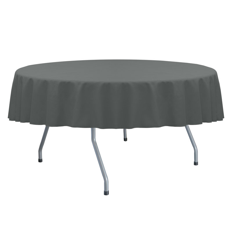 Solid Color Round Tablecloth, 2, Charcoal