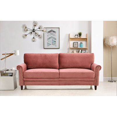 Reedsburg 79.5" Velvet Rolled Arm Sofa
