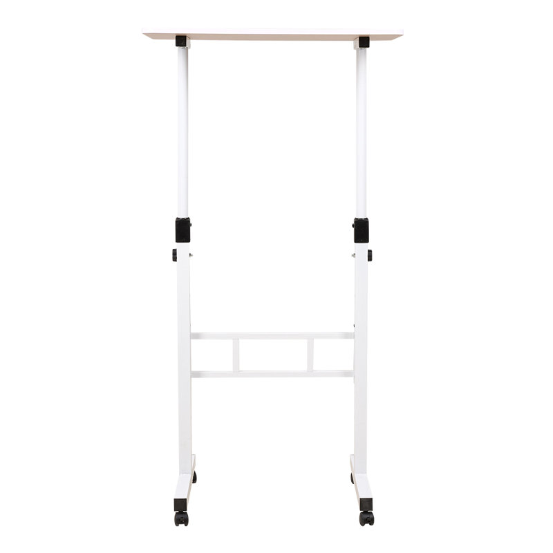 Adjustable Metal Base Computer Desk, White