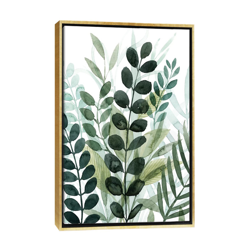 Reproduction d’art « Forest Fourragii » par Grace Popp, H 26 po x l 18 po x 1,5 po, Toile encadrée d'or, Pas de tapis