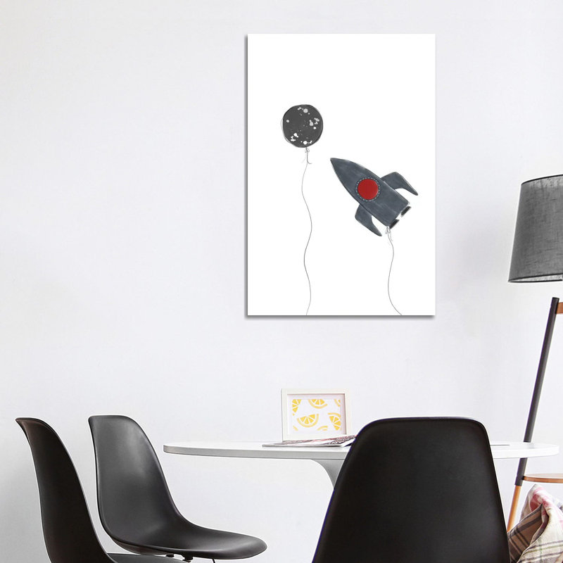 Spaceship Balloons by Leah Straatsma - Wrapped Canvas Gallery-Wrapped Canvas Giclée, 101.6 cm H x 66.04 cm W x 1.91 cm D