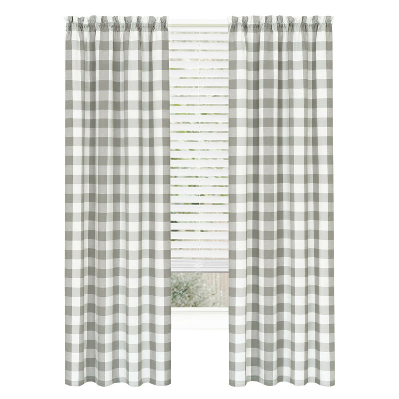 Candias Semi Sheer Liner Pair, Gray, 42" W x 63" L