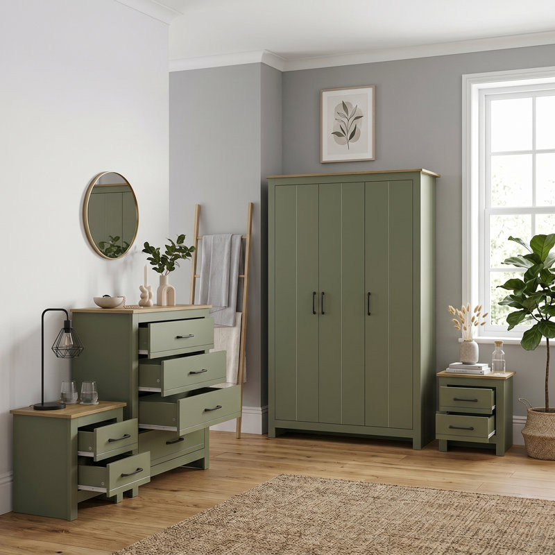 Limestone Alezae 4 Piece Bedroom Set, Kale Green