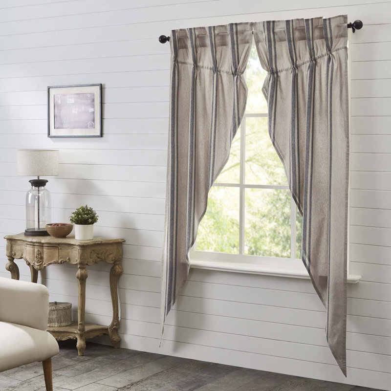 Tana Cotton Blend Room Darkening Curtain Panel Pair, 36" W x 84" L, Charcoal