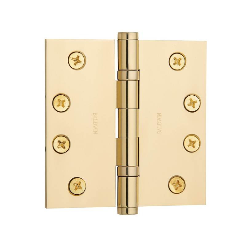 4" H x 4" W Ball Bearing Single Door Hinge, Unlacquered Brass, Yes