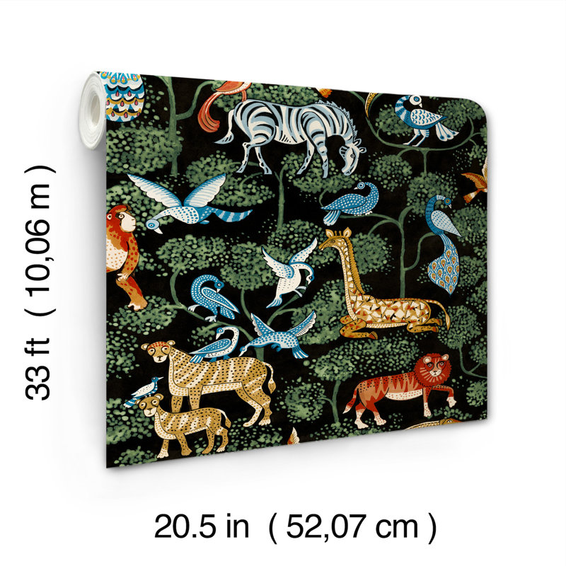 Rigby Jungle Animals Wallpaper, Black