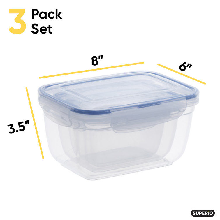 Superio Food Storage Containers, Airtight Leak-Proof Meal Prep Rectang