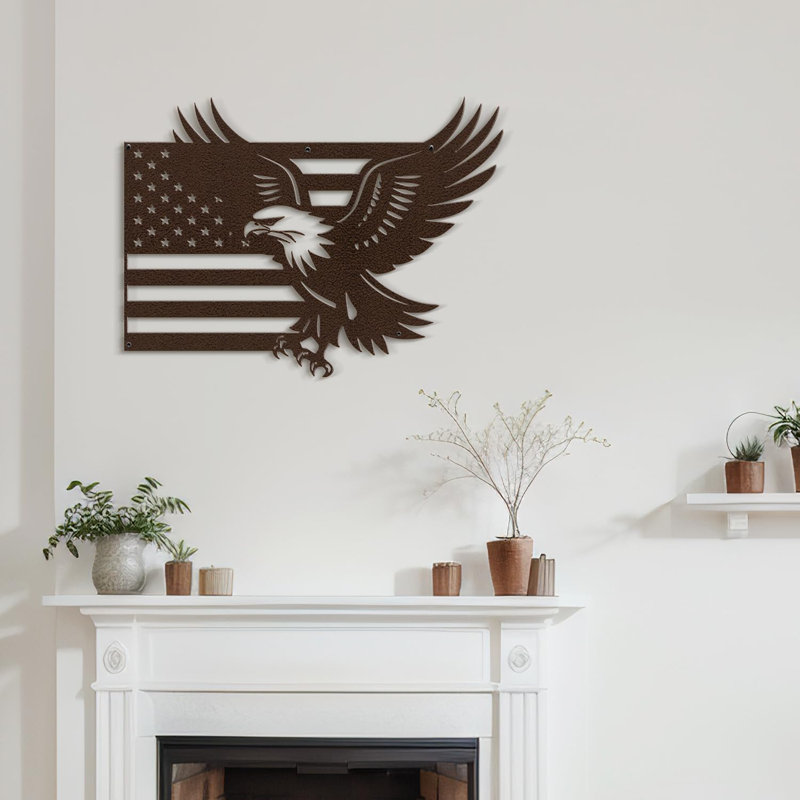 Décoration murale en métal, H 12 po x l 18 po x P 0,05 po, Bronze