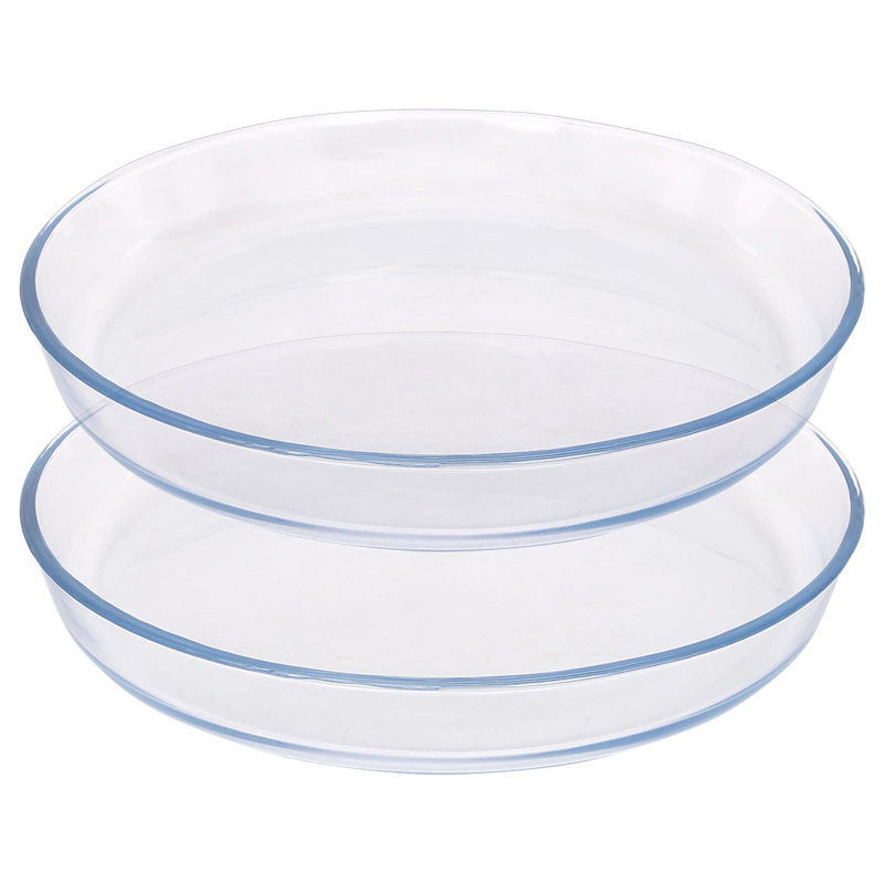 Argon Tableware Round Glass 2 Piece Baker Bakeware Set, 32cm x 32cm