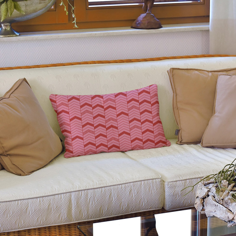 Coussin lombaire 14 po, Rouge / rose foncé