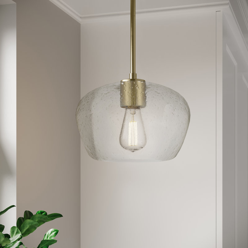 Luminaire suspendu 1 lumière Audree, Laiton rétro, H 46 po x l 9,75 po x P 9,75 po