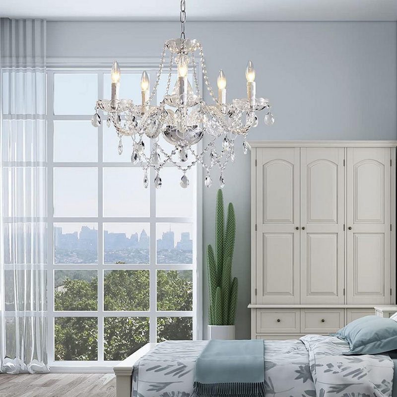 Luminaire suspendu en cristal transparent, Clear