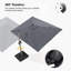 Parasol extérieur gris rectangulaire en porte-à-faux 108 po x 138 po avec base et rotation à 360 degrés