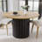 Round Dining Table, Modern Farmhouse Kitchen Table, Small Circle Dining Tables with Wood Strip Base for Kitchen Living Room-89231946-89231943
