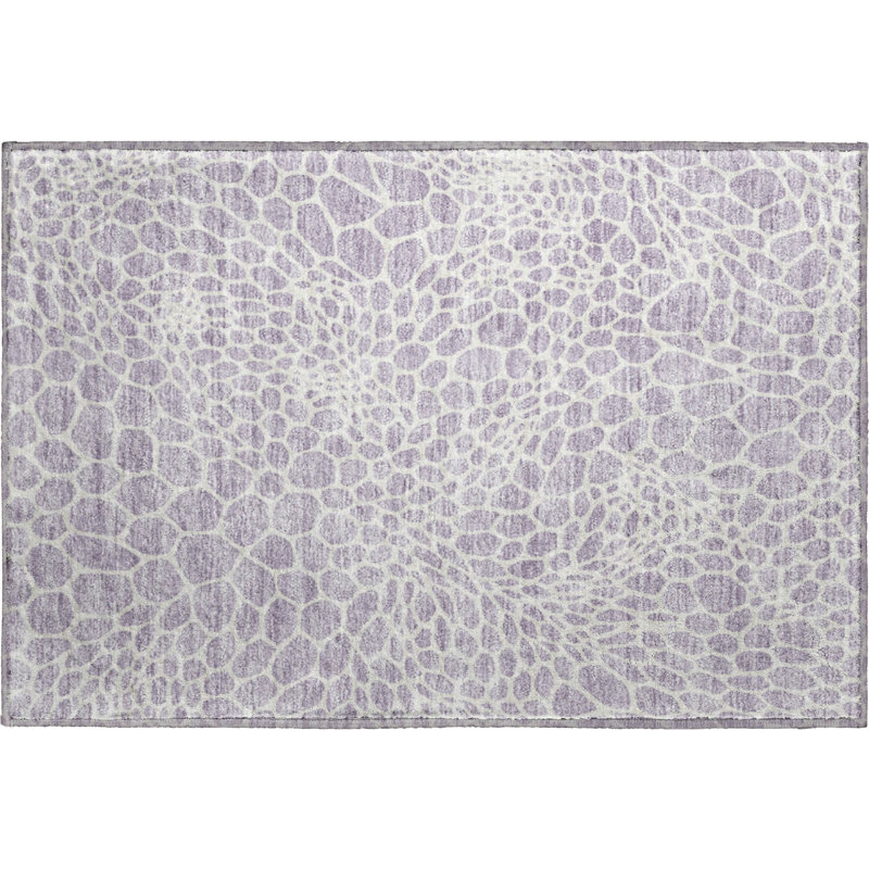 Premium Machine Washable Prisco Lilac Rug, Rectangle 1'8" x 2'6"