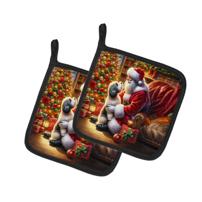Paire de poignées havanais et père Noël