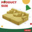 Ensemble de chaise longue surdimensionnée 2 pièces avec poches de rangement, canapé-lit convertible, tissu en velours côtelé moelleux-1212794340-1212794346