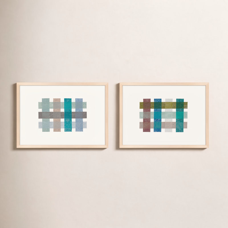 «Lancel Sans titre» par Beth James - art mural encadré, Cadre érable, H 30 po x l 76 po x P 1,25 po