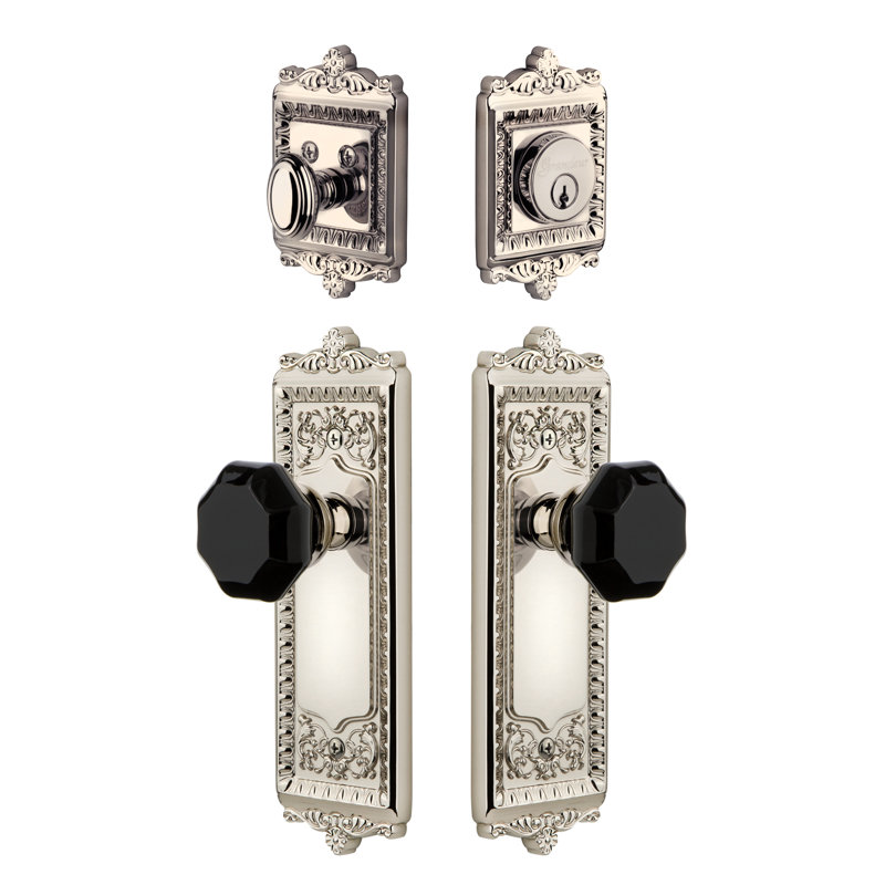Ensemble d'entrée complet Windsor, Nickel poli, 2-3/4"