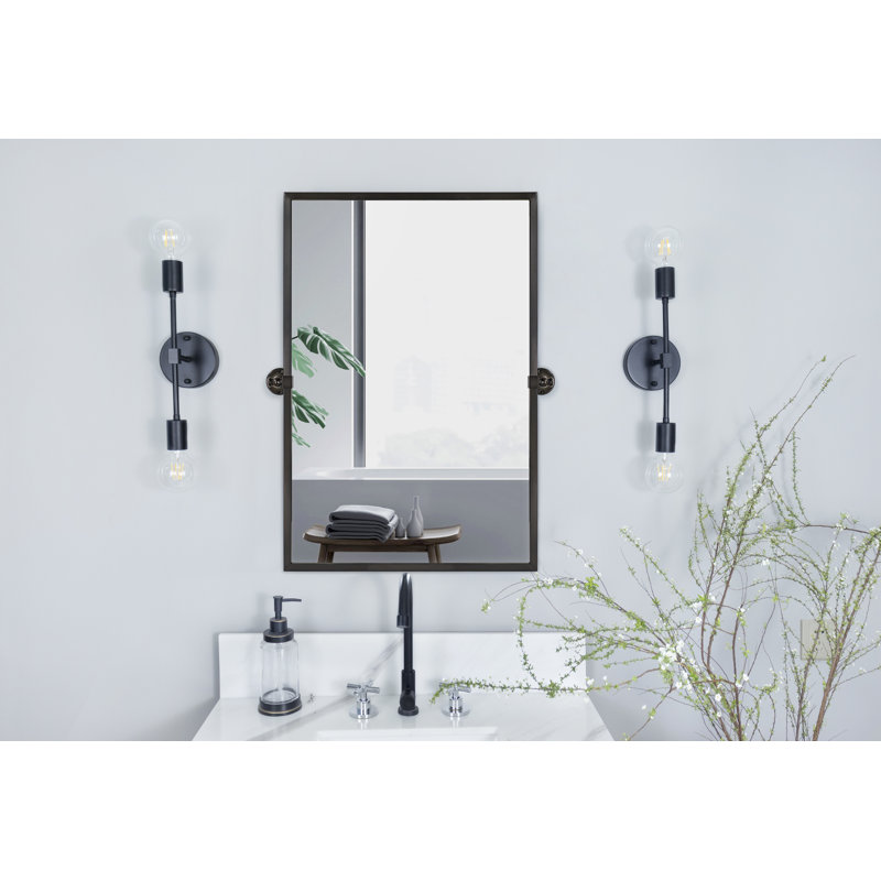 Metal Rectangle Mirror, 36" x 24", Oil Rubbed Bronze