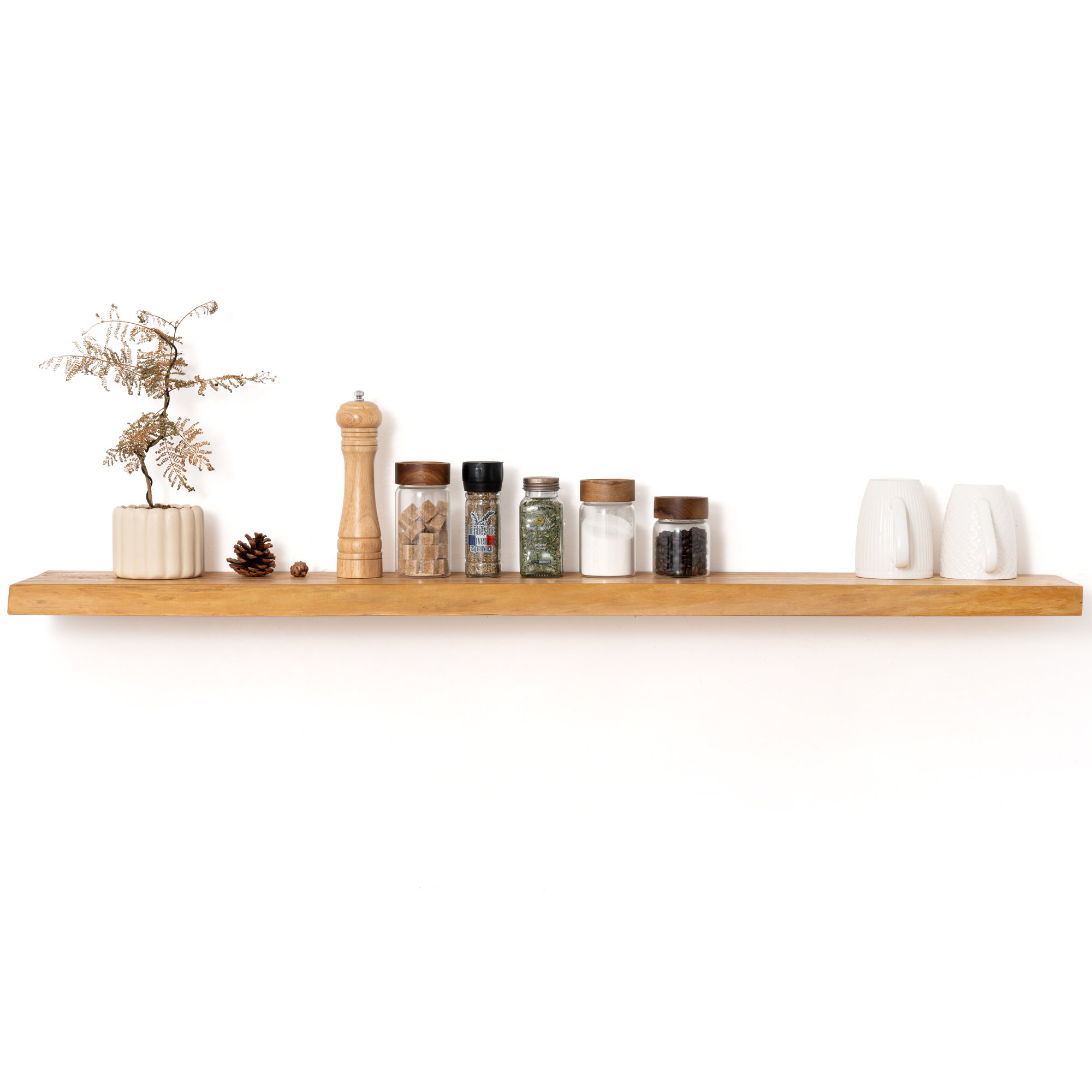 Carsin Irregular Reclaimed Elm Floating Wall Shelf