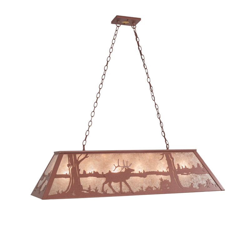 6 - Light Pendant, Rust, 43" H x 48" W x 17" D, Silver Mica
