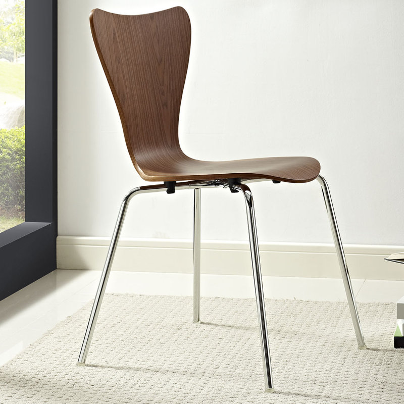 Chaise d'appoint empilable Ernie, Noyer