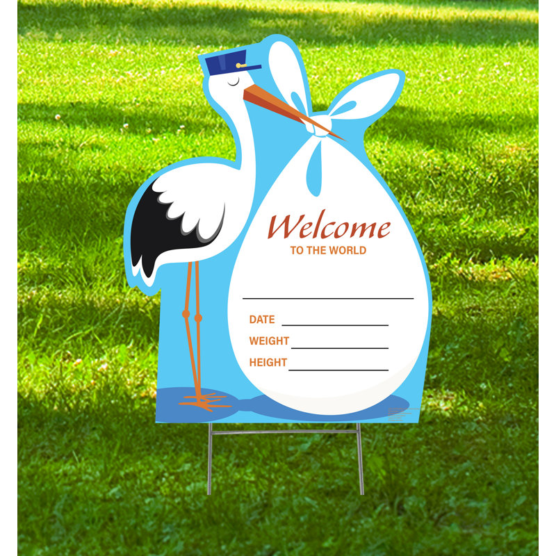 New Baby Standup en carton, bleu