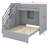 Kids Bunk Bed with Storage Stairs, Wardrobe, USB and LED Light for Bedroom-418411393