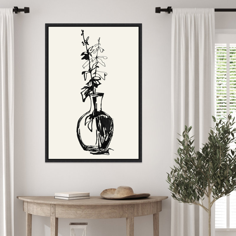 "Leaves in a vase" par Rosana Laiz Blursbyai, reproduction d'art sur toile encadrée